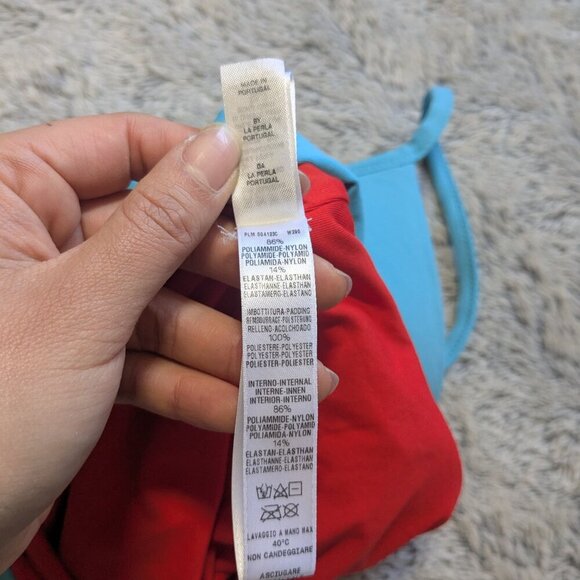 La Perla Luxury Swimsuit One Piece Red Blue Reversible Size US 32C - Picture 5 of 9